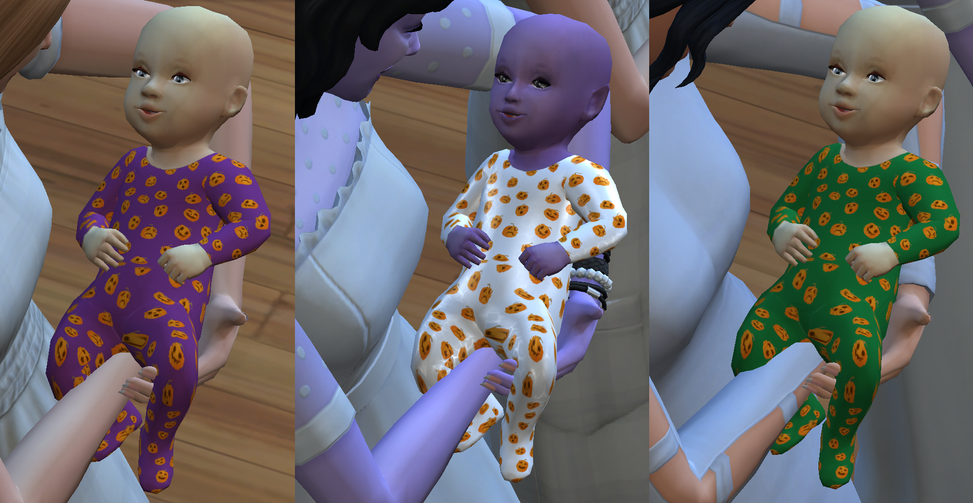 This is what the little pumpkin footsies will look like on your little baby sims
