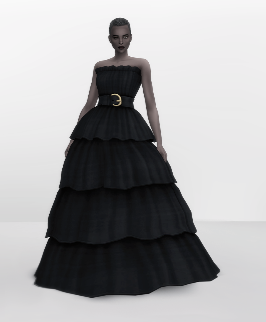 Download Adriene Layered Ball Gown Black Couture The Sims 4 Mods Curseforge