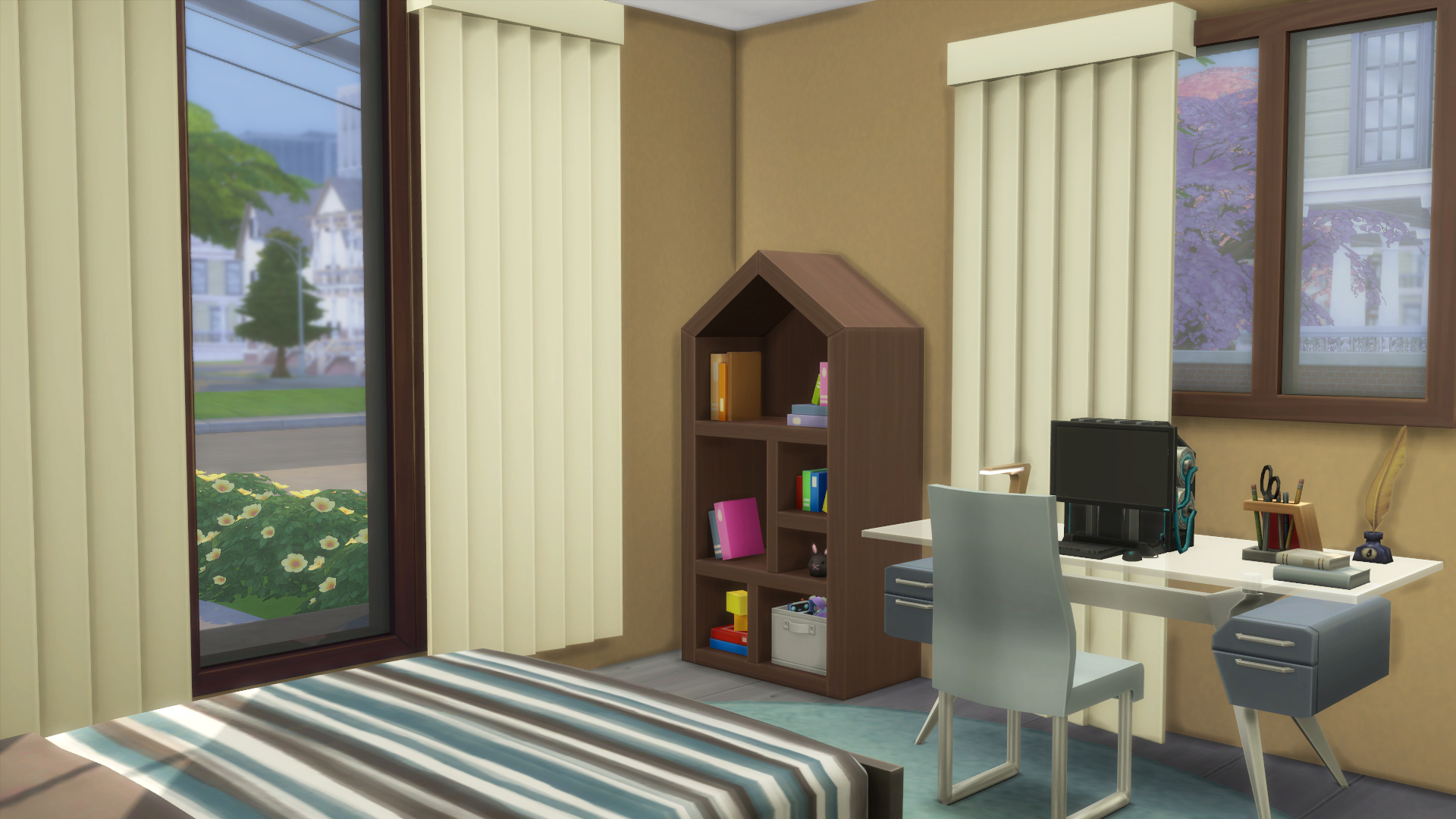 This is the interior of the second bedroom of the home. Relax with some book reading or a place to get some work done on the computer.