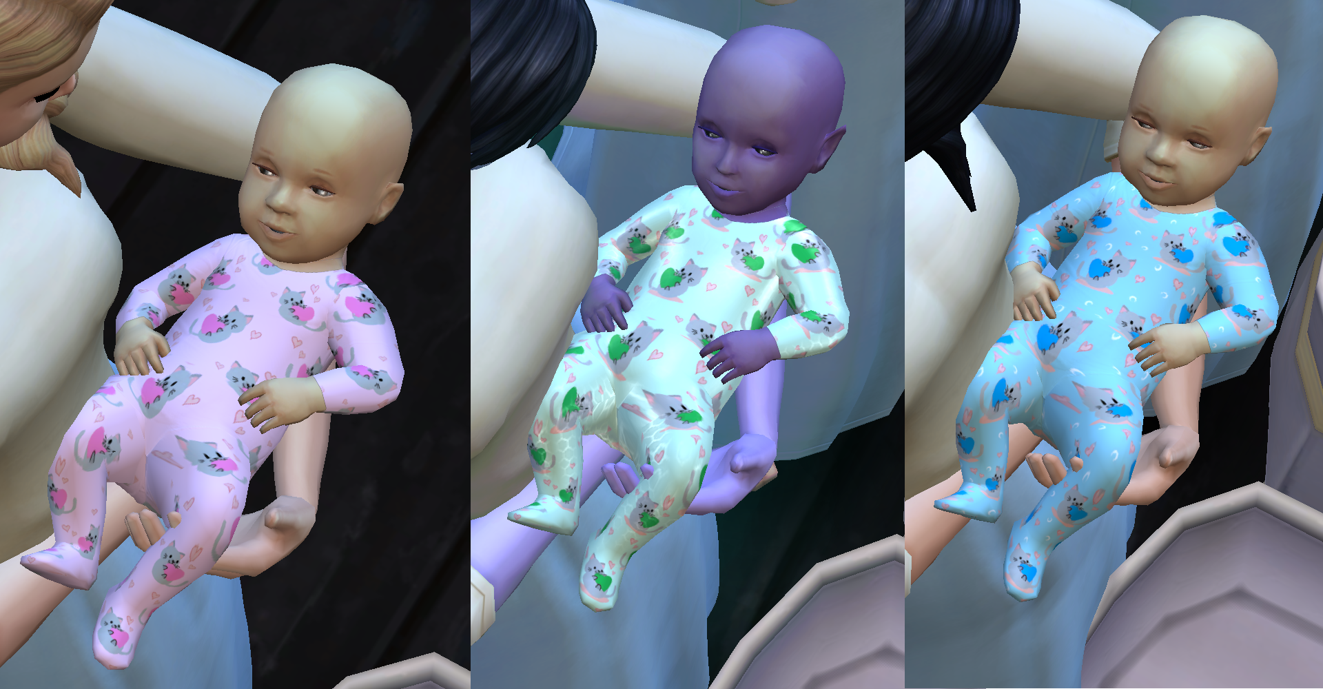 This is what your little kitten footsies baby outfit will look like in game