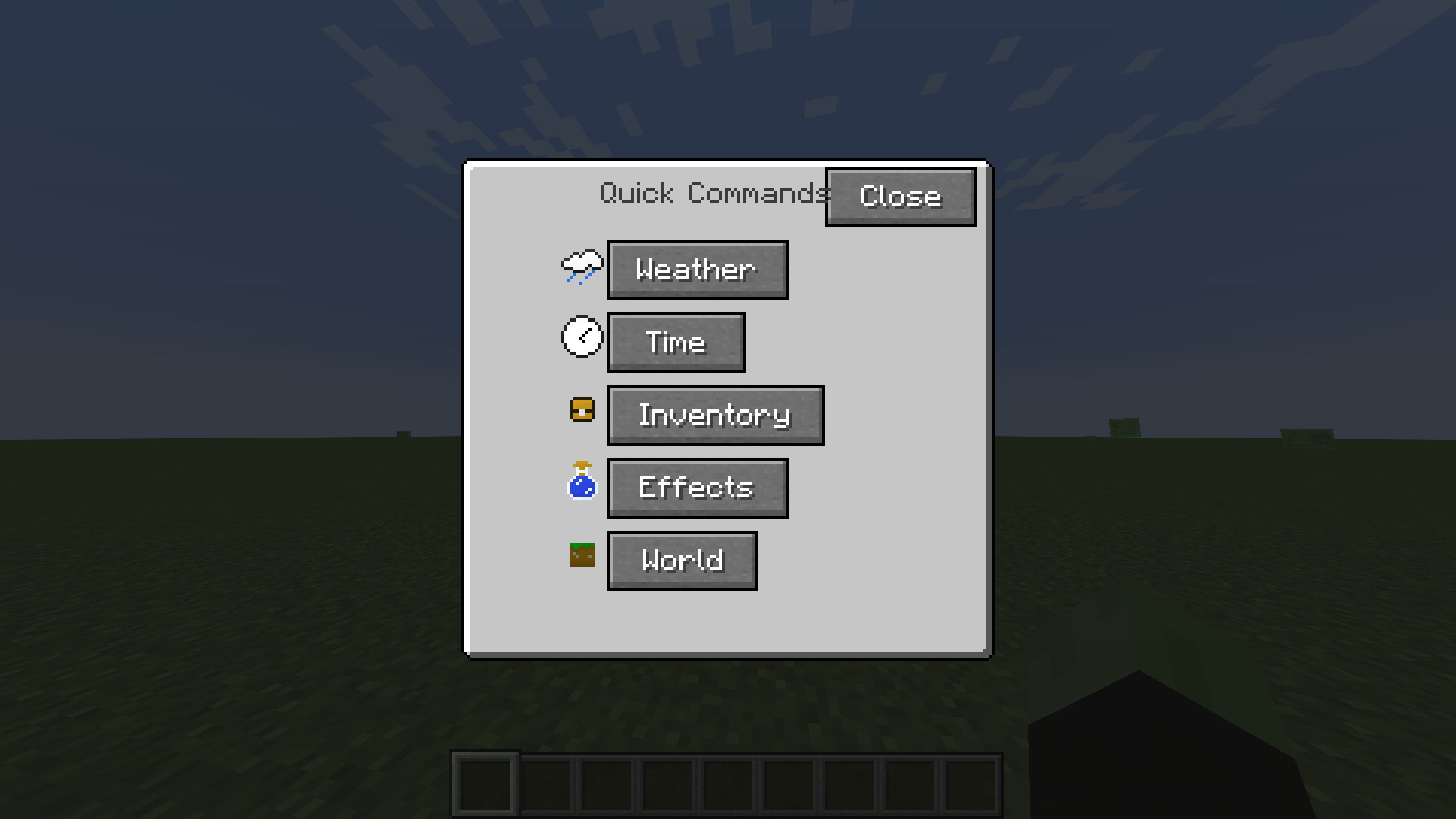 Quick commands. Майнкрафт меню. Чит меню майнкрафт. Кнопки майнкрафт в меню. Меню майнкрафт БЕДРОК.