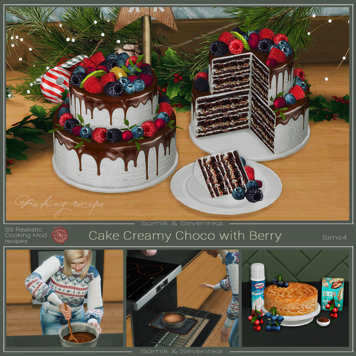 Creamy Chocolate Cake with Berries - The Sims 4 Mods - CurseForge