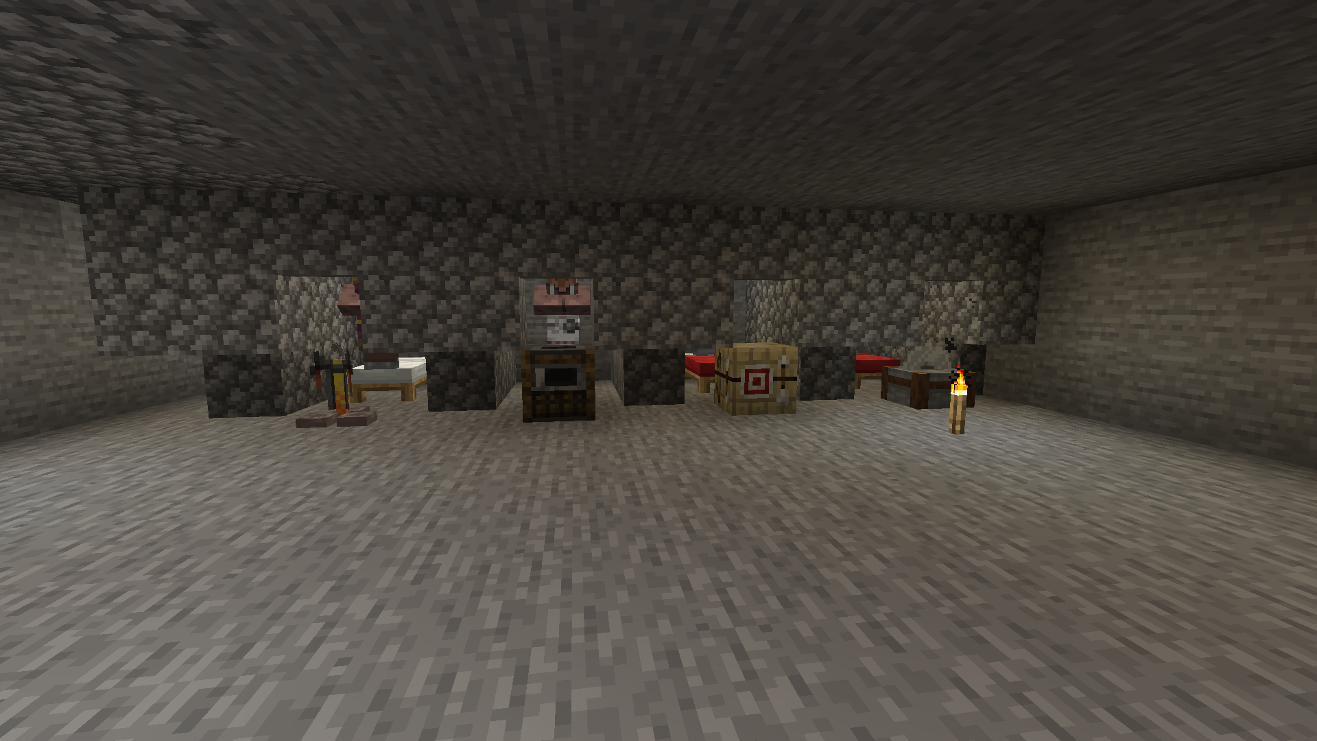 Hier seht ihr den Anfang eines Handelsplatzes.
Here you can see a little tradinghall