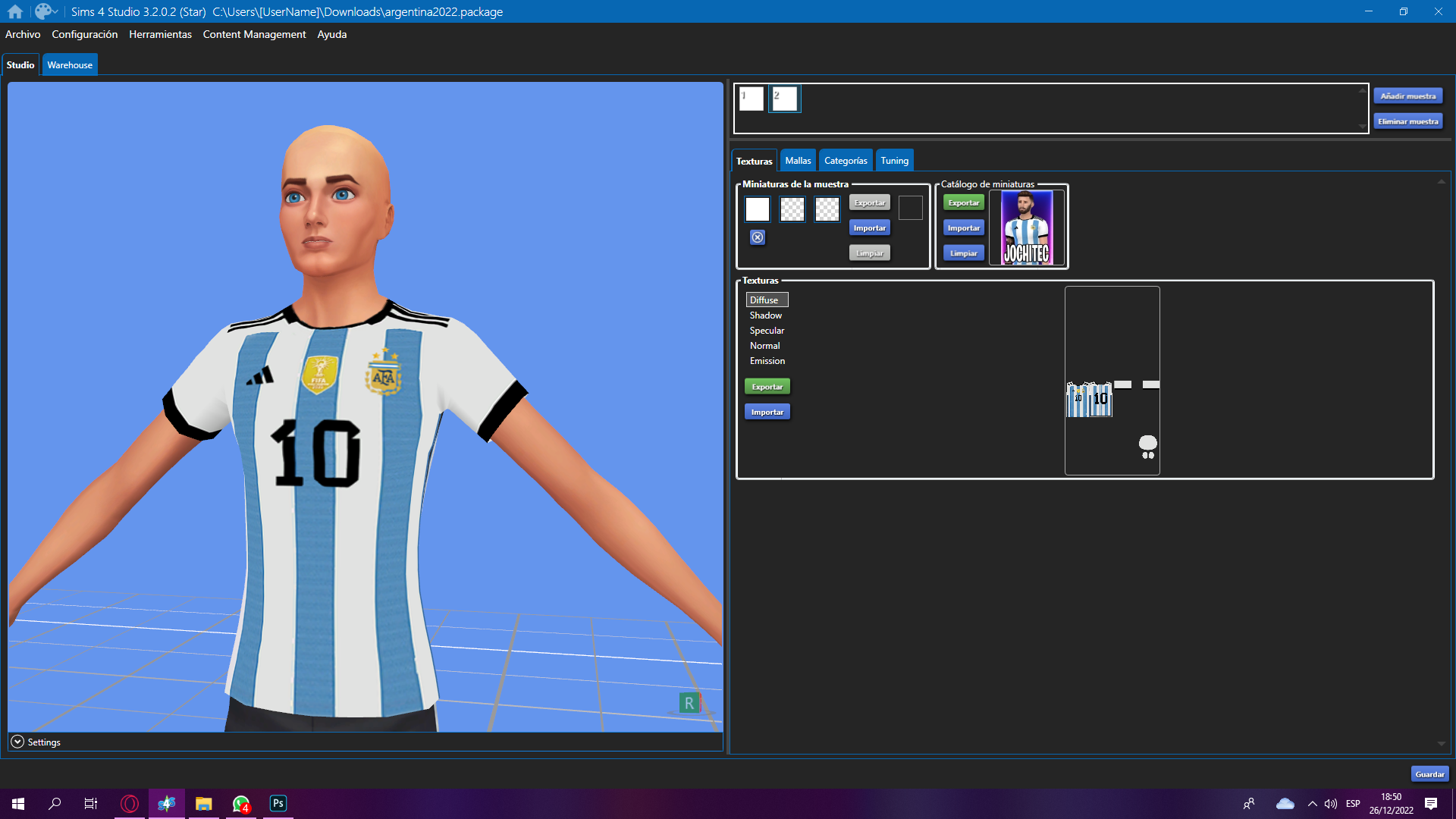 Argentina Full body tattoo - Screenshots - The Sims 4 Create a Sim