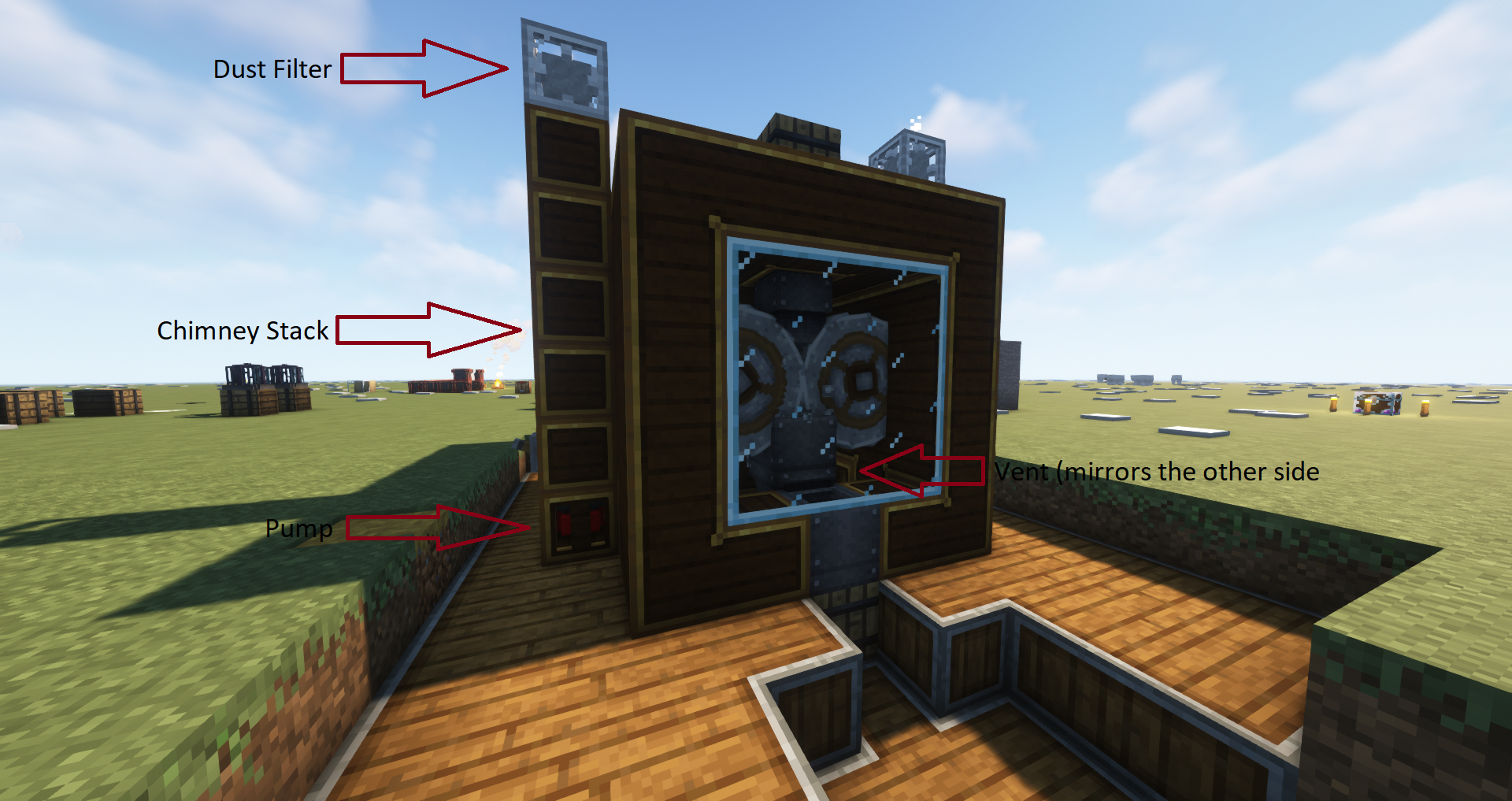 Design dust producing machines with waste management in mind! ( example made in creative mode)