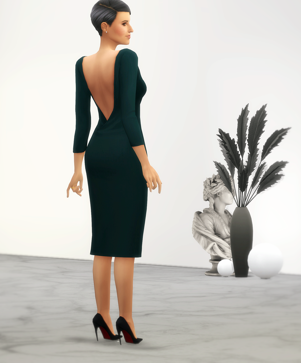 Basic Pencil Dress II - The Sims 4 Create a Sim - CurseForge