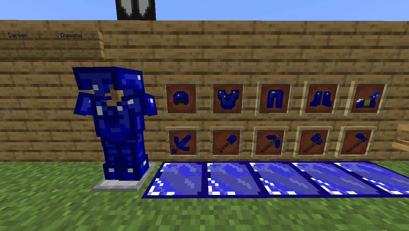 Makes diamond tools and armour dark blue