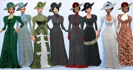 Victorian Bustle Dresses Remade With Accessories The Sims 4 Create