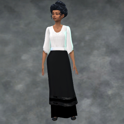 Edwardian Set - Victorian 2-layered Skirt ver 2