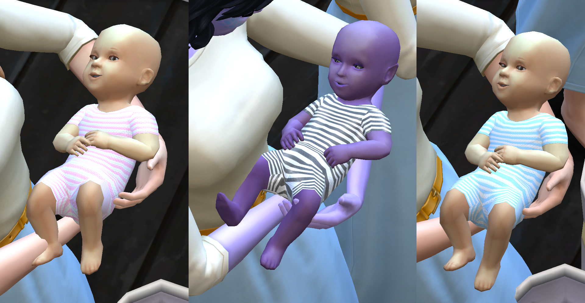 Short summer stripes baby outfit - Screenshots - The Sims 4 Mods ...