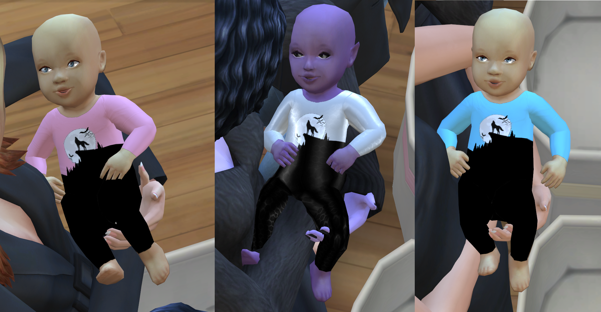This is what the little traditional wolve baby outfit will look like in your game