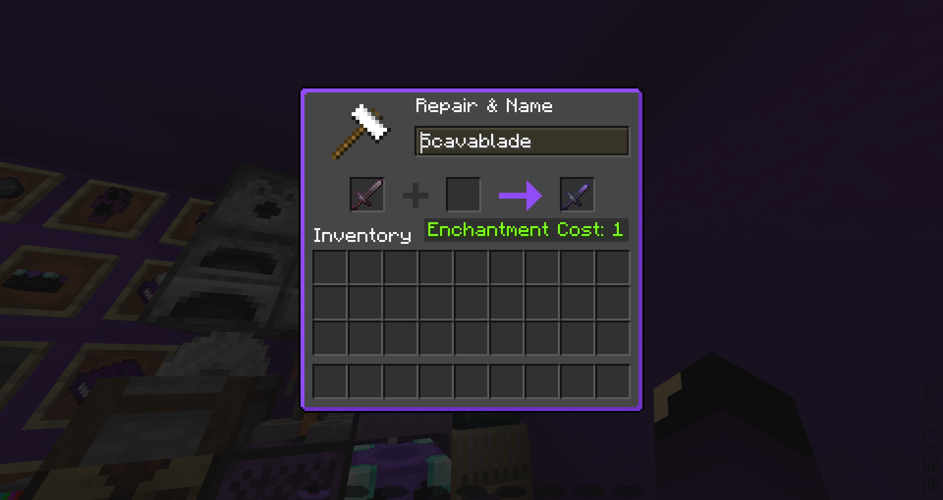 You can get your hands on this by renaming the netherite sword to Scavablade