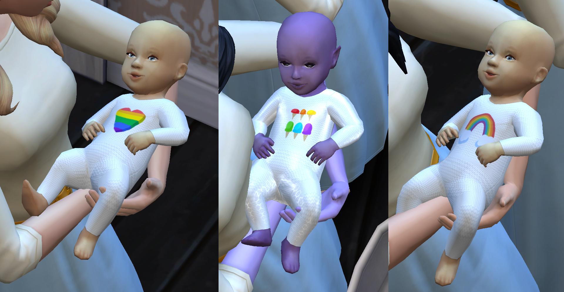 This is what the pride winter baby outfit will look like in your game