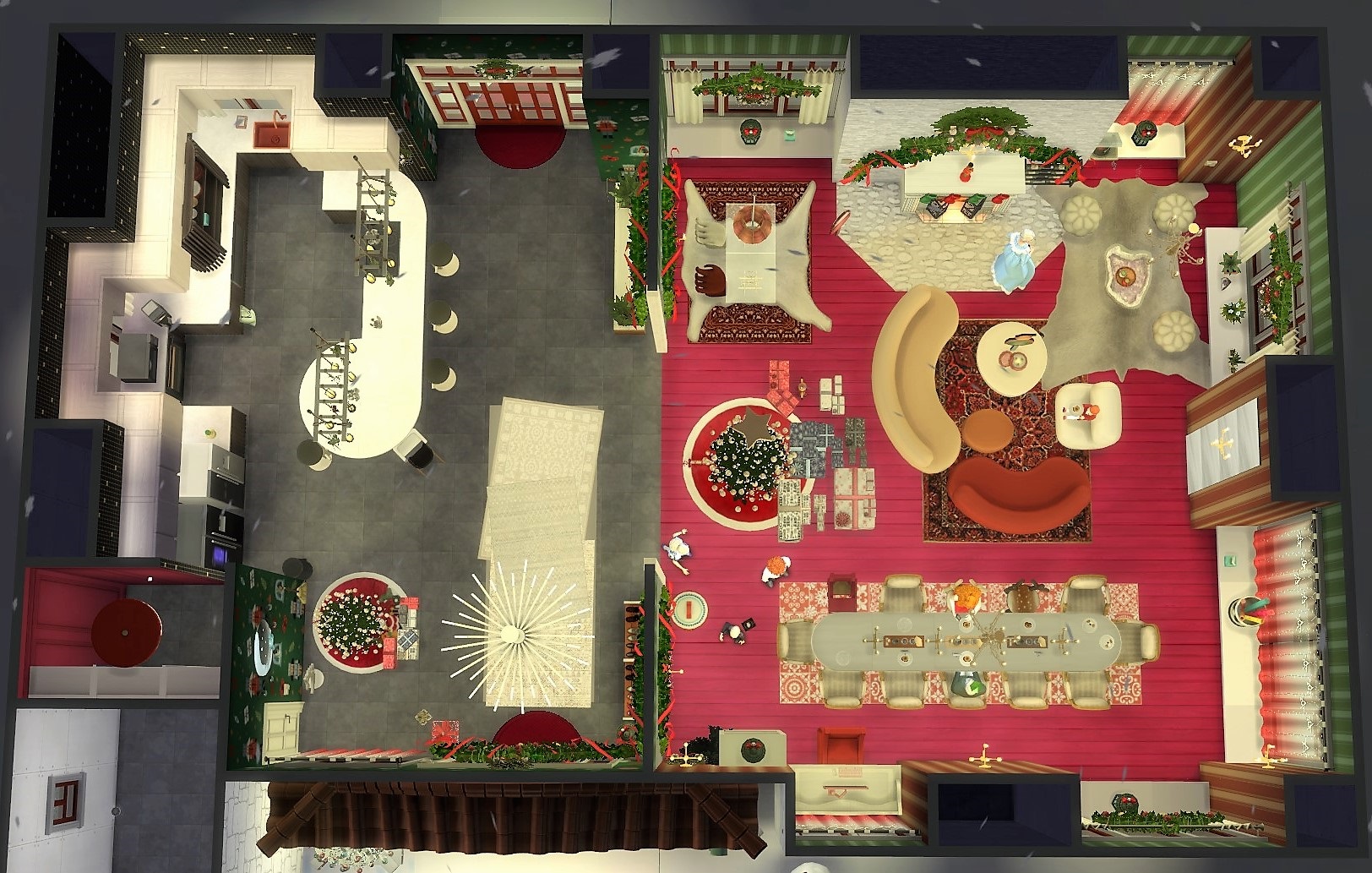Remember, please, you download one room - not the things that are outside of that kitchen/living room combi.