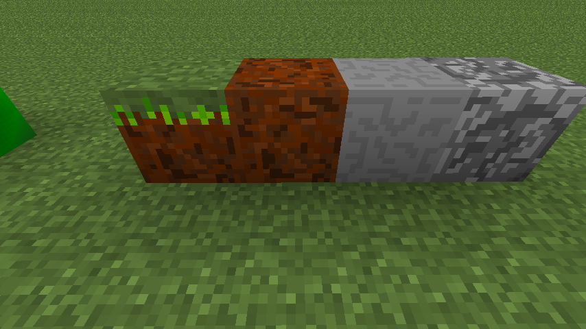 The grass/dirt/stone/cobblestone (Grass not completed)