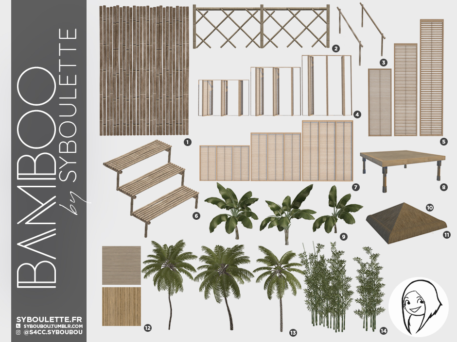 Bamboo set (2021) The Sims 4 Build / Buy