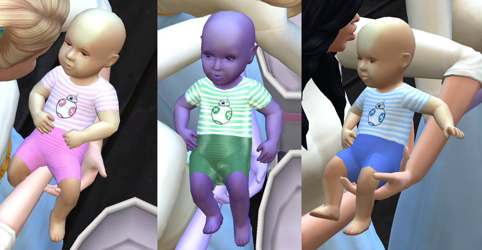This is what the Bb8 traditional summer baby outfit will look like in your game
