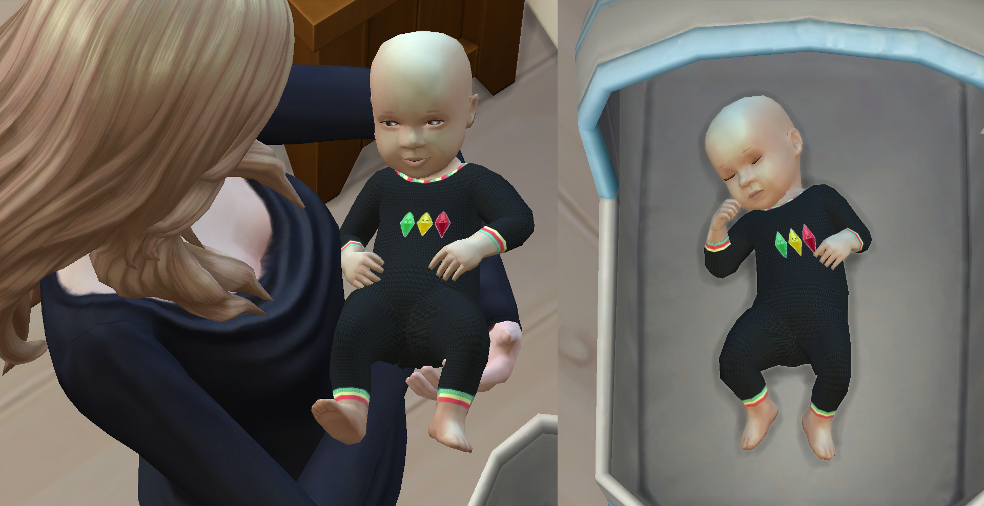 Black mood diamonds baby outfit