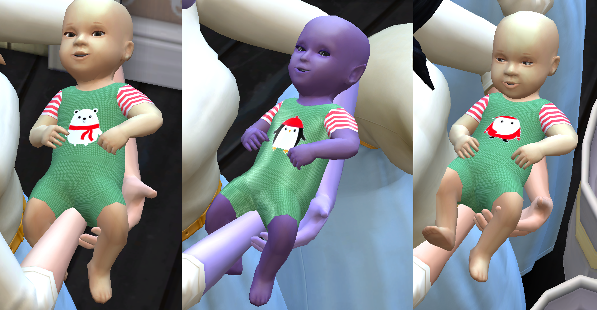 This is what the Christmas summer baby outfit will look like in your game