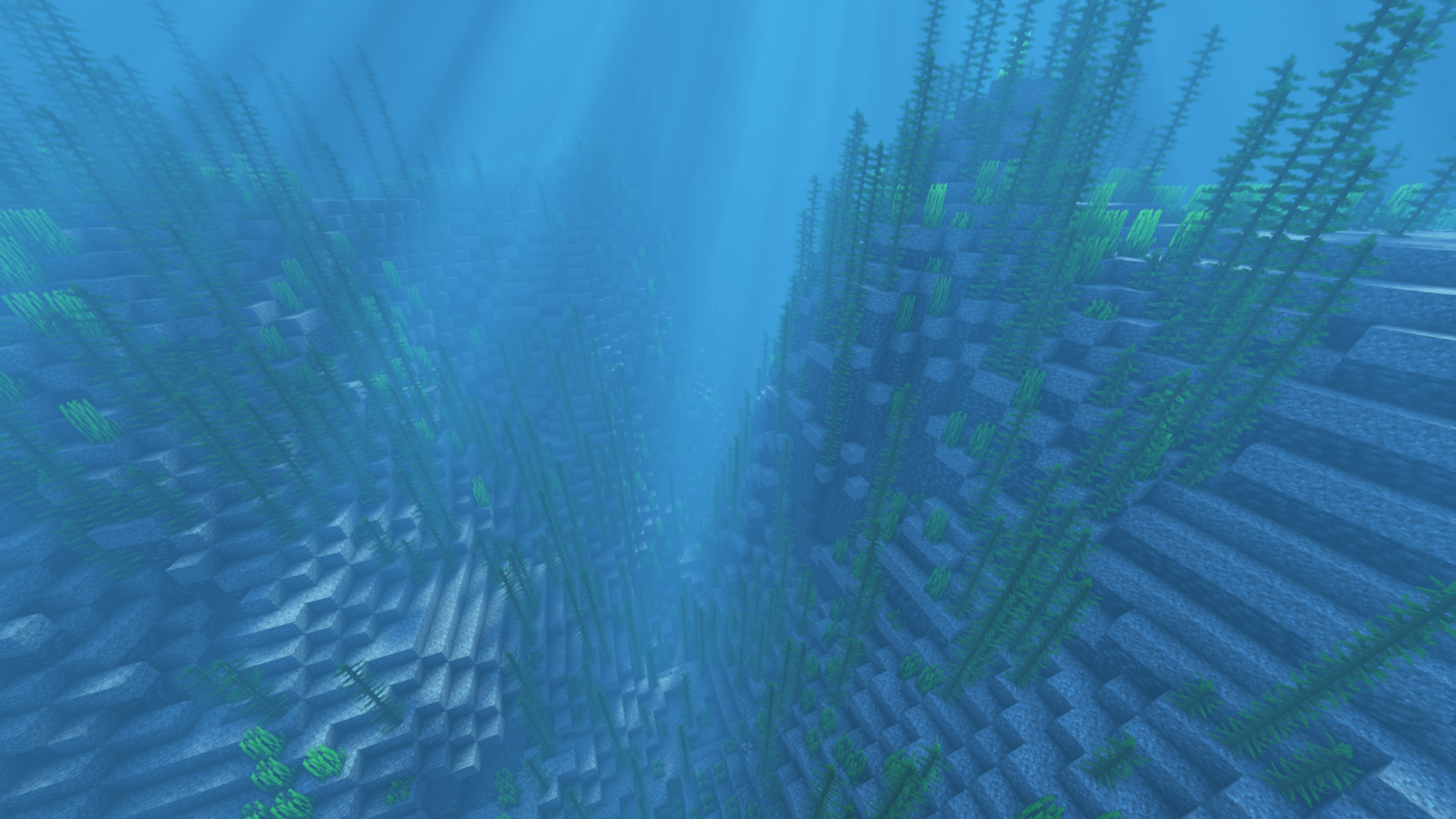 Underwater mountain range during daytime