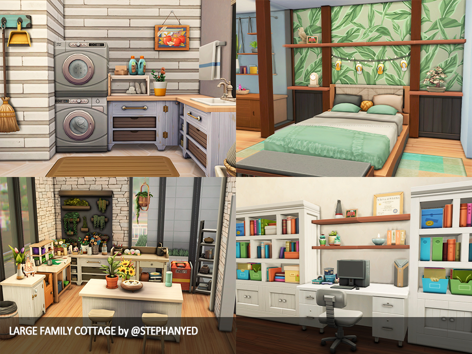 Modern Large Family Cottage (No CC) - The Sims 4 Rooms / Lots