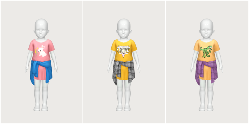 tied shirt - toddler - The Sims 4 Create a Sim - CurseForge