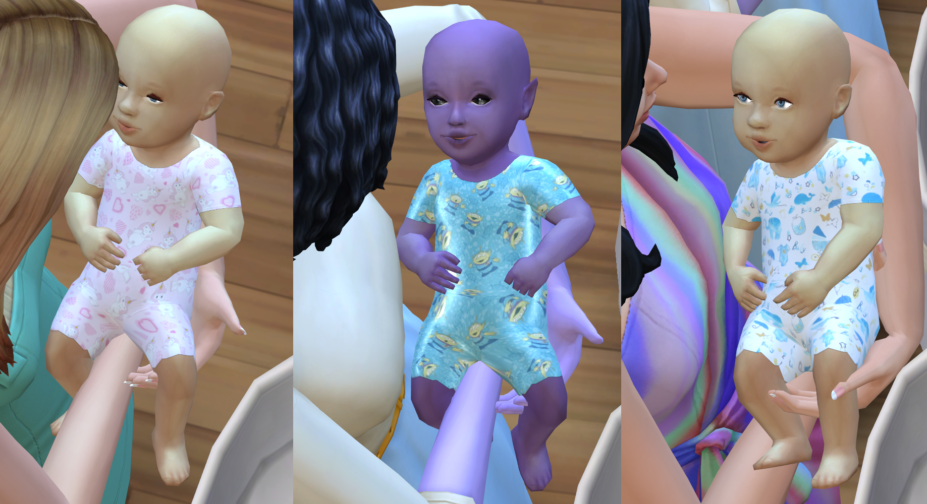 This is what the mixset 7 baby outfits will look like in your game