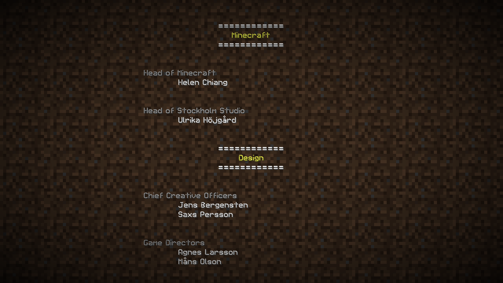 Minecraft credits