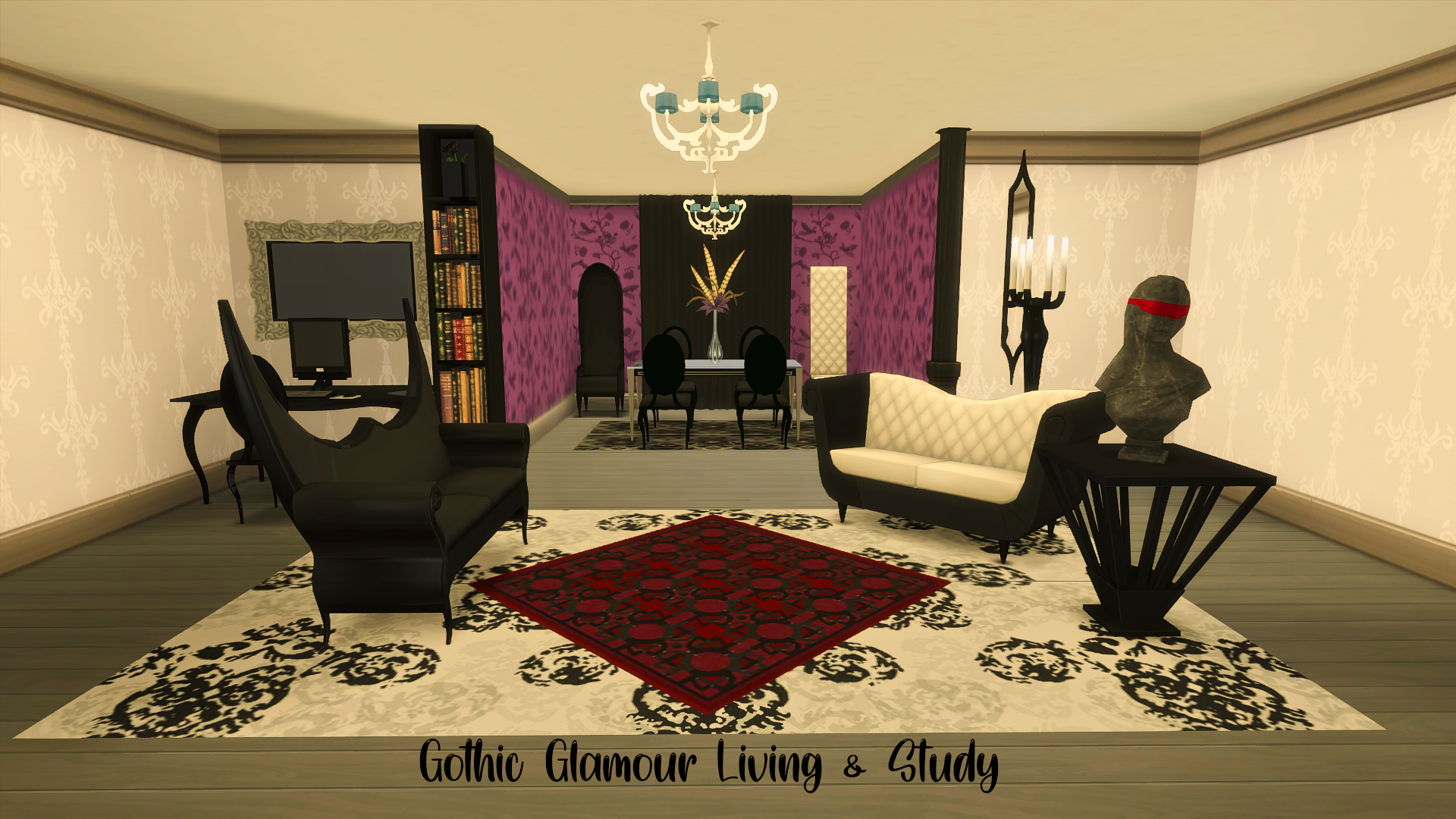 Gothic Glamour Living Room- Aichmophobia Despair Sofa - Store - The Sims™ 3