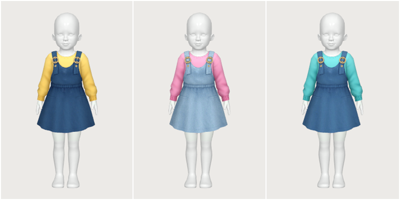 denim overall dress - toddler - The Sims 4 Create a Sim - CurseForge