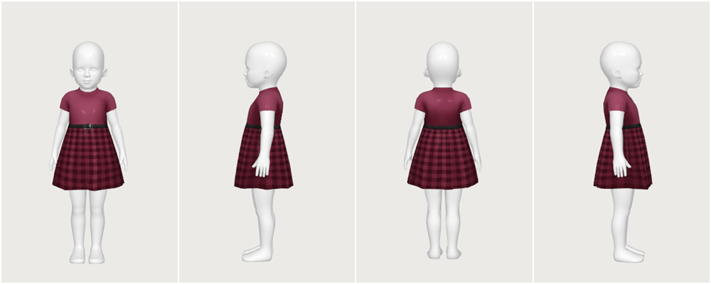 gingham belt dress - toddler - The Sims 4 Create a Sim - CurseForge