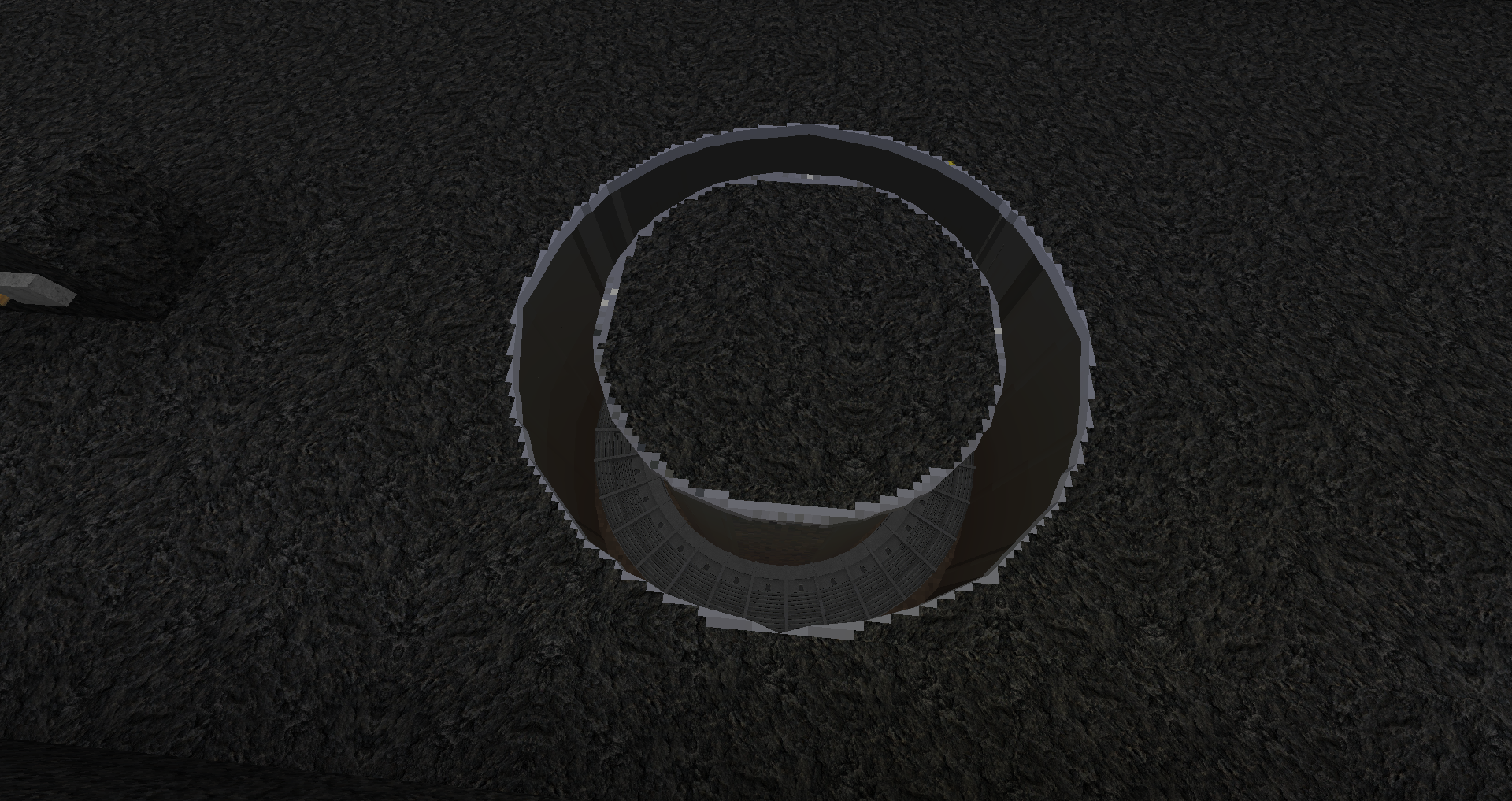 Render of the rings at the bottom of the hole