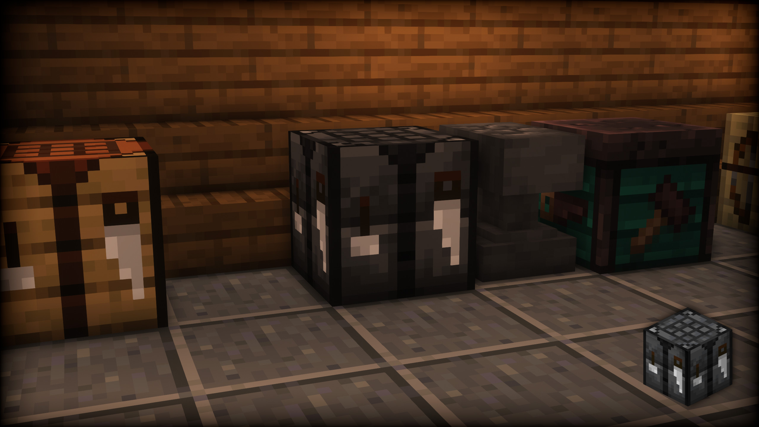 Here you can see how the new model of the block looks like. Next to it in comparison the vanilla crafting table (left).