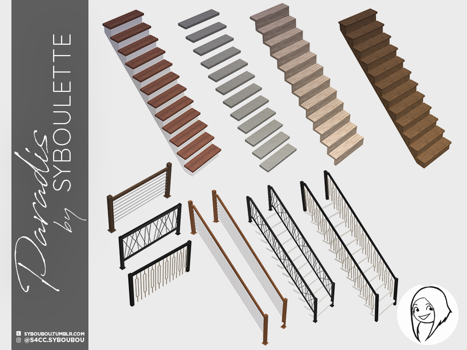 Paradis stairs set (2020) The Sims 4 Build / Buy