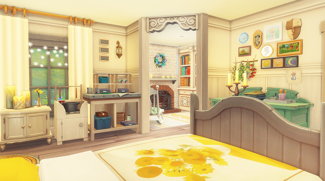 Bedroom with room for candle making