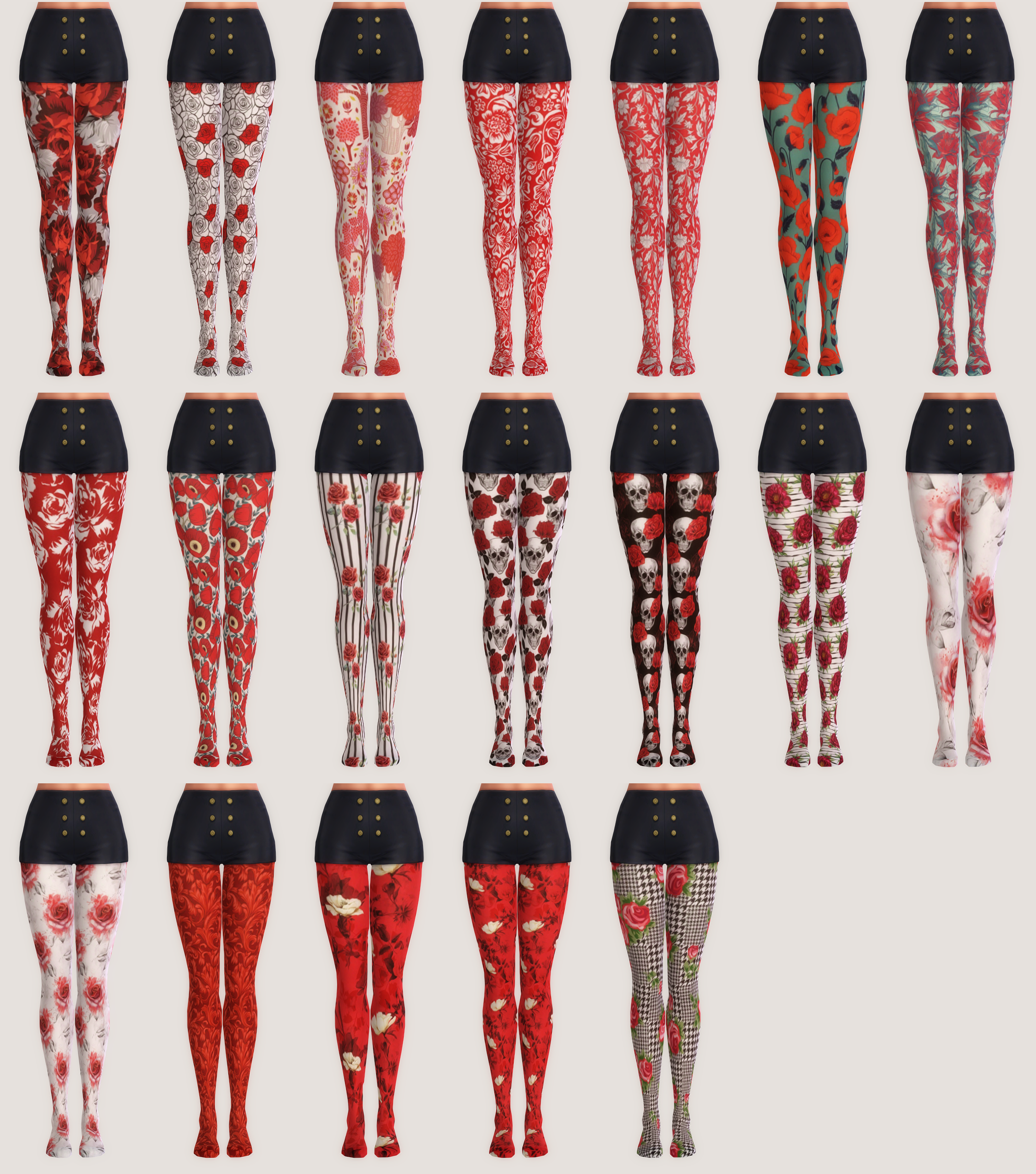 Pink Floral Tights - The Sims 4 Create a Sim - CurseForge