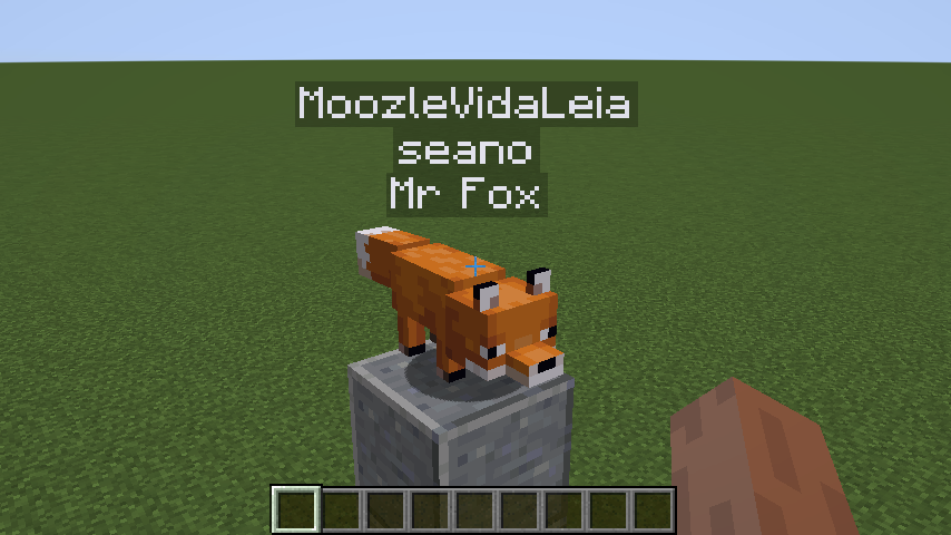 A fox named "Mr Fox", trusted by "seano" and "MoozleVidaLeia"