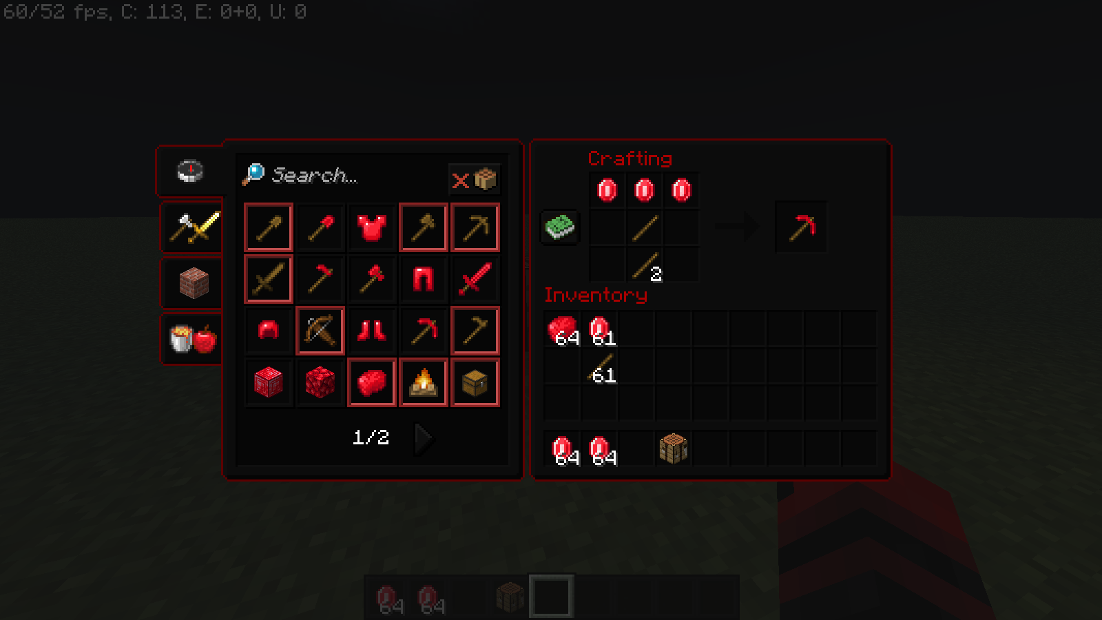 Ruby Pickaxe Craft