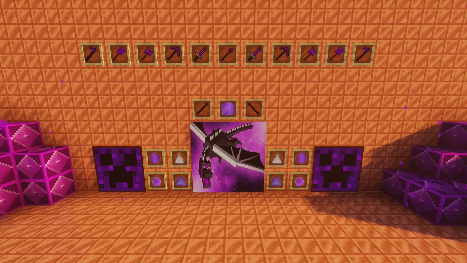 A photo with everything that the mod adds