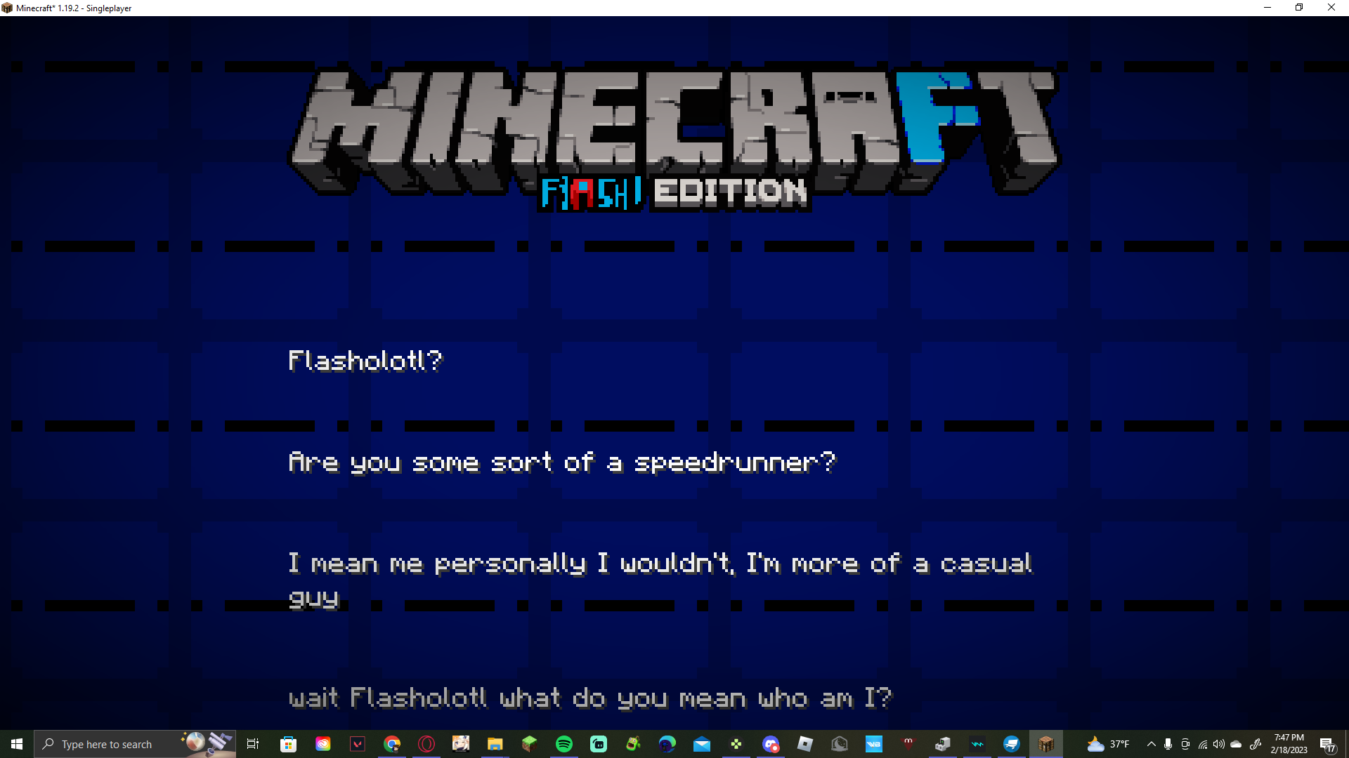 The screen at the end of the game