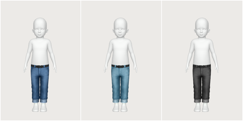 yun cuffed jeans - toddler - The Sims 4 Create a Sim - CurseForge