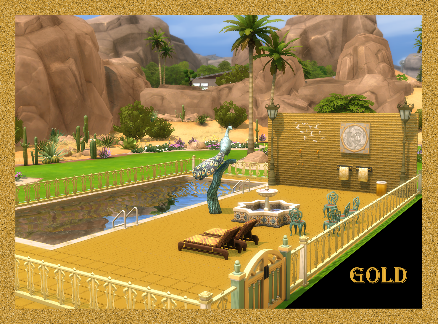 In game decorating with Gold walls and floors