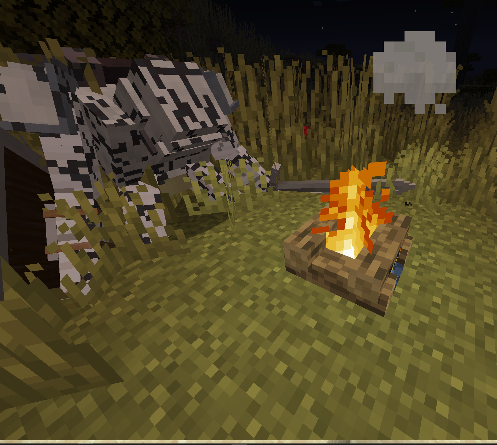 Deactivated golem by the campfire