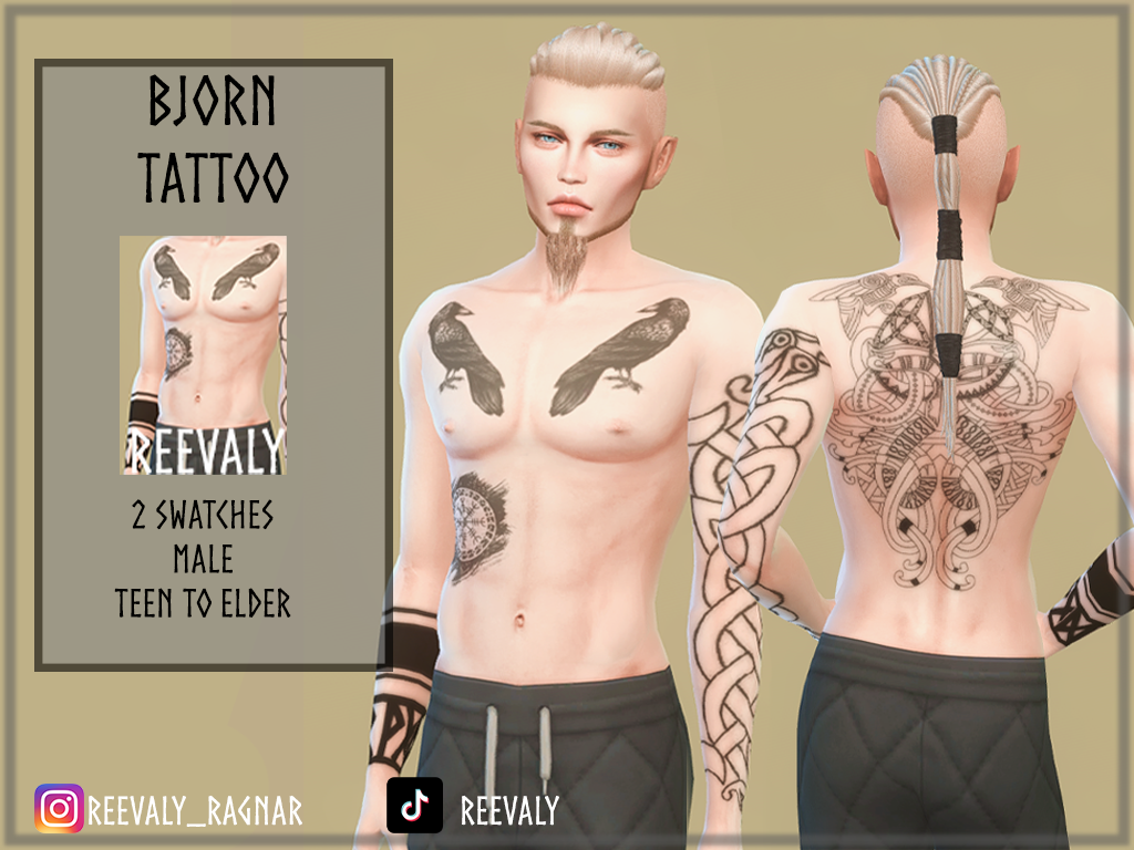 Simista Male Back Tattoos  Sims 4 Downloads