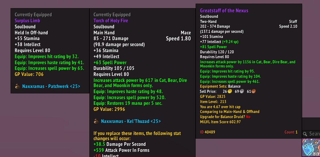 Compare Two-Hand with Mainhand Equipped