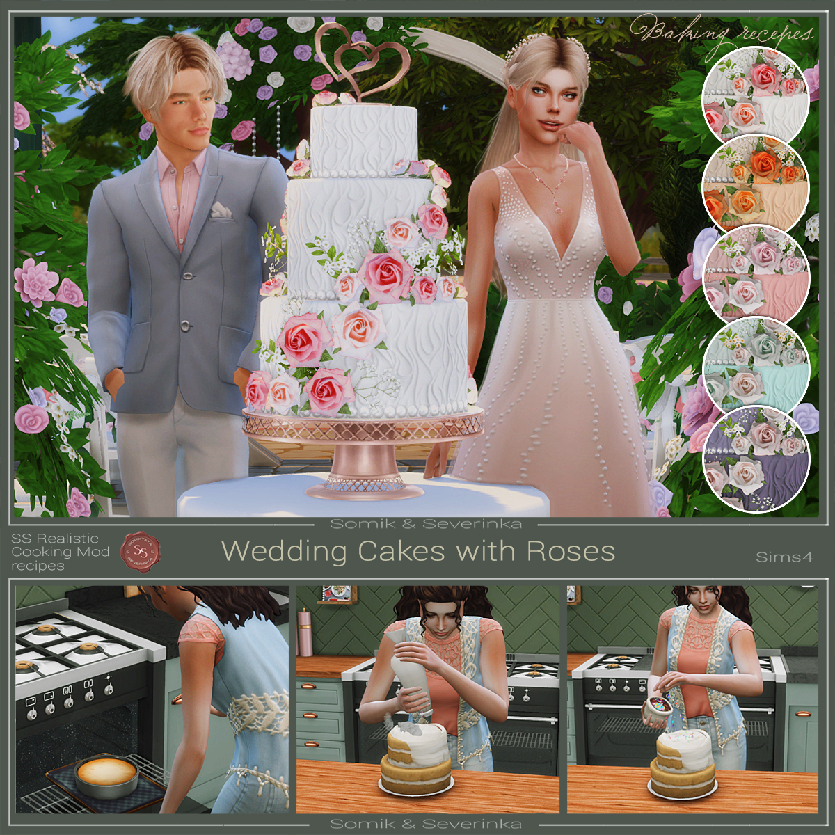 Red Rose Gold Swirl Cake by Laurenbell2016 at Mod The Sims 4 - Lana CC Finds