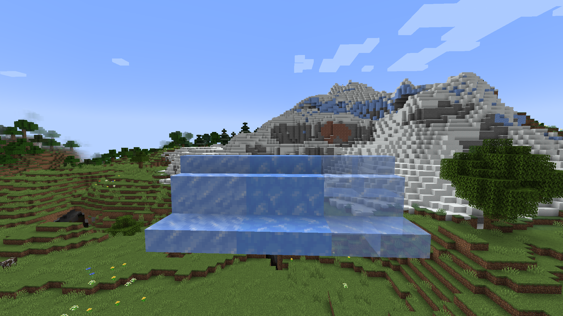 normal, packed and blue ice blocks, slabs and stairs