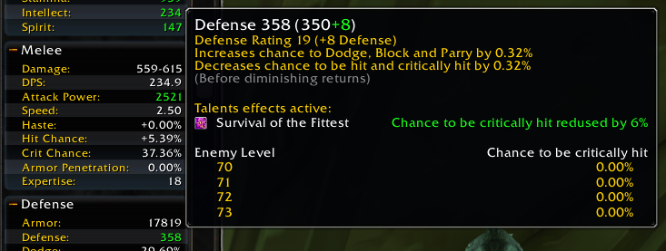 Upgraded Defense tooltip