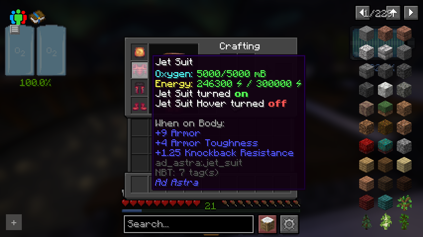 Thumbnail The tool tip tells you whether the jet suit is on and whether the hover mode is activated
