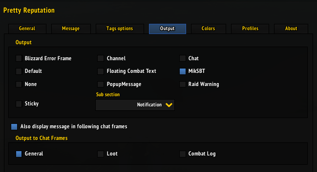 Selecting output